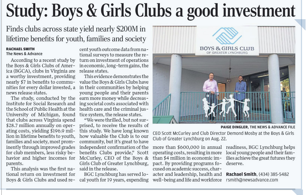 boys and girls club news advance lynchburg va good investment