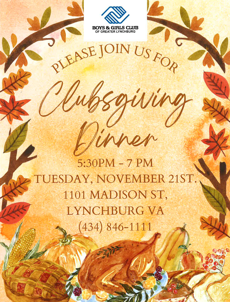 clubsgiving thanksgiving meal youth community club event bgc lynchburg virginia